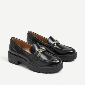 Sam Edelman Teagan Black Loafers with Gold Detail
